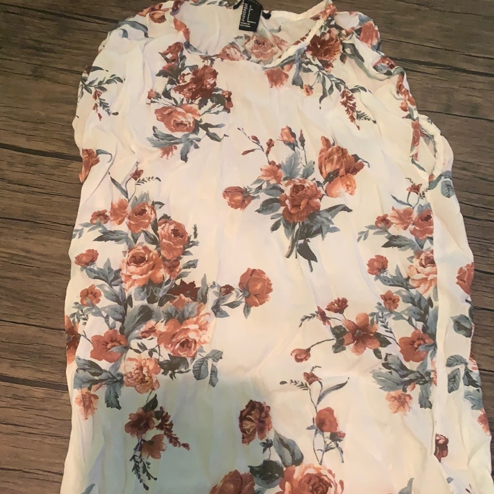 White floral tank top.
